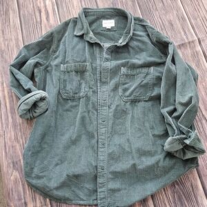American Eagle Outfitters Forest Green Corduroy Shirt Jacket Oversized Women's L